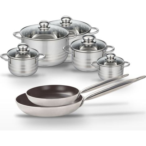 Lot Poêles 28/32 cm & Faitouts 12/14/16/20/24 cm Elo Bistro Line (1/5)