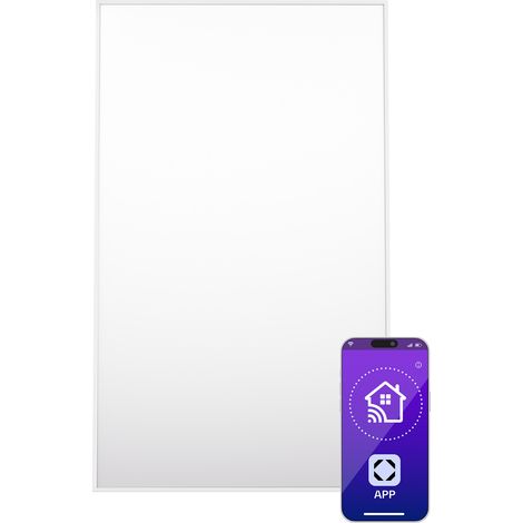 Klarstein – Radiateur infrarouge mural 600W – Protection IP24 pour salle de bain – Contrôle WiFi et application – Détection fenêtre ouverte – Thermostat intégré