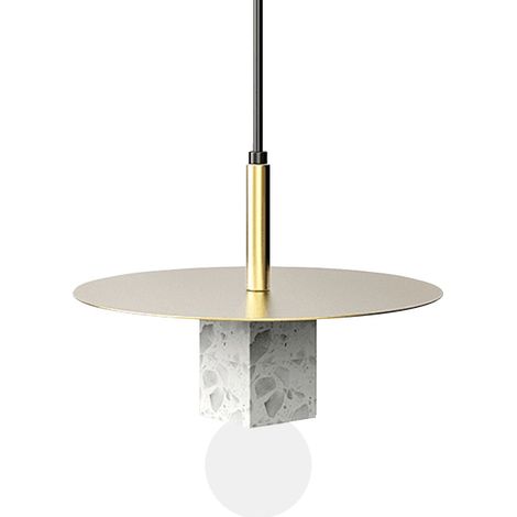Lustre en marbre en fer forgé chaud populaire Personnalité nordique Suspension à une tête Lumière de suspension de barre de luxe postmoderne Salle à manger Chambre (1/5)