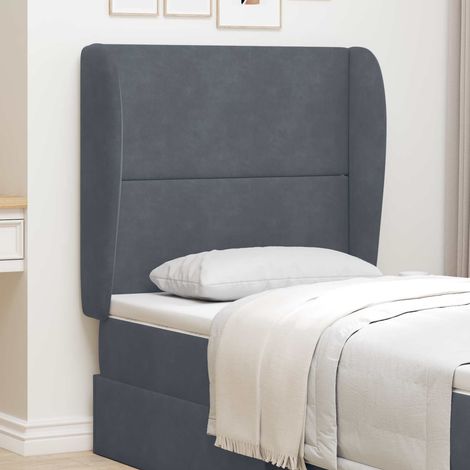 vidaXL Oreille de tête de lit Gris Foncé 80 x 23 x 6 cm Velours (1/5)