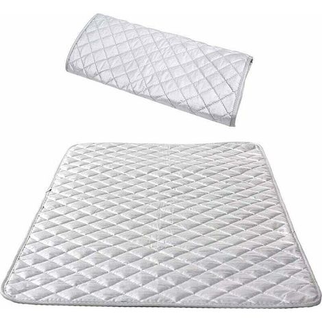 Nappe de Repassage Isolante Couverture de Repassage à la Vapeur Coton Tapis De Repassage sur Table Portable pour Lave-Linge Sèche-Linge Voyager la Maison Argent 48 85 cm(1 pcs) (1/4)