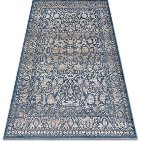 Tappeto in lana NAIN Ornamento, telaio, vintage 7557/51644 beige / blu blue 200x300 cm