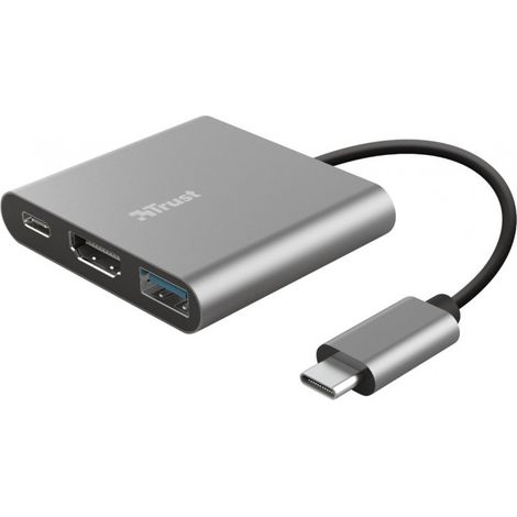 Elegante adaptador multipuerto USB-C 3 en 1 de aluminio para añadir puertos USB y HDMI y un puerto de carga Tipo C al portátil.
Mejora del flujo de tr (1/5)