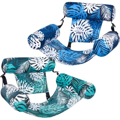 JSSEVN - Set of 2 inflatable hammocks for adults – Soft fabric cover – Adjustable backrest and armrests – Optimal comfort by the pool (1/5)