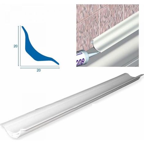 PROFILO RACCORDO IGIENICO PVC BIANCO ANGOLO INTERNO ARROTONDATO H 2,50 MT-2 PZ (1/2)