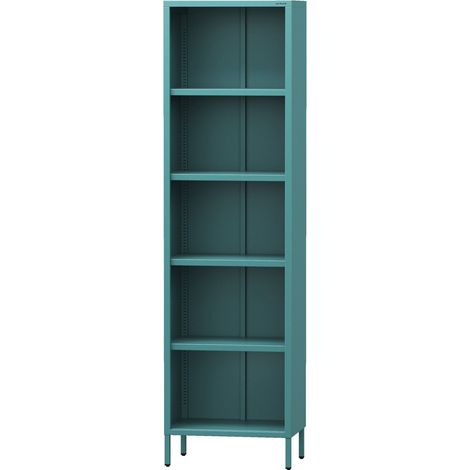 Bücherregal schmal MARIO, 500 x 1800 x 350 mm, Modern: meeresgrün (1/5)