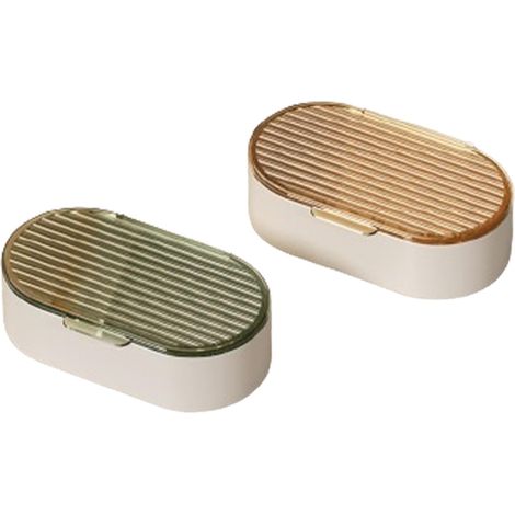 2 Pièces Porte Savon avec Couvercle, Boite Savon Voyage Portable, Matériau PP de à Séchage, Rapide Adapté à La Maison (1/5)