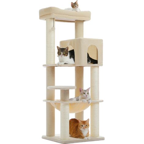 Arbre à chat, design multi-niveaux, construction robuste, AMT0110BG-XL, XL (1/2)