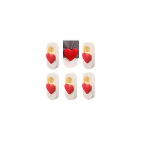 Fermagli per capelli antiscivolo rossi a forma di cuore, modello 1-Crezuo
