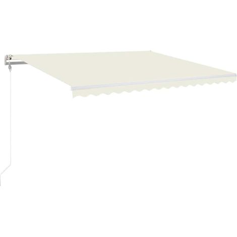 Auvent automatique avec capteur de vent et LED 400x350 cm Crème (1/5)