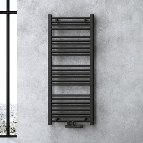doporro Design Badheizung gerade 120x50cm Anthrazit Röhrenheizkörper Horizontal Mittelanschluss Bad-Heizkörper (1/5)