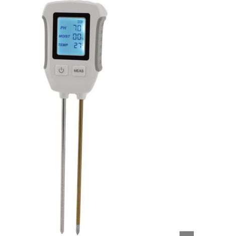 Testeur d'humidité du sol numérique à double sonde – pH-mètre haute précision – Plage pH 3-9 – Alimentation 3 piles AAA – Pour ver (1/5)