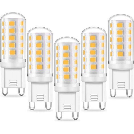 TTIO Ampoule G9 LED 5W Equivalent 33W 40W G9 Halogène, 420LM, Mini Lampe, Blanc Chaud 3000K, Sans Scintillement, AC220-240V, NON-Dimmable, Lot de 5 [Classe énergétique A+]