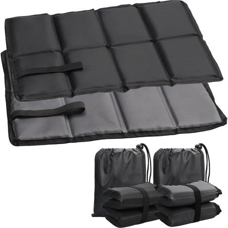 2 Pièces Tapis de Siège Pliable,Coussin de Siège Extérieur Thermo,Portable Tapis de Siège Étanche,Coussin Pliant avec 2 Sac de Rangement,pour Camping,Pique-Nique,randonnée et Alpinisme(Noir,Gris) (1/5)