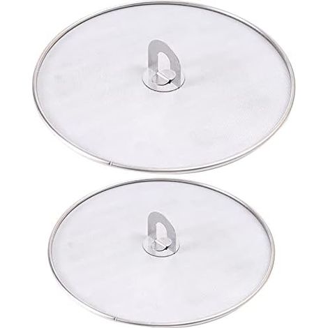 Grease Splatter Screen 2 PCS Splatter Cover, Stainless Steel Splatter Screen Protector, Grille Splatter Cover Prevents Grease (1/5)
