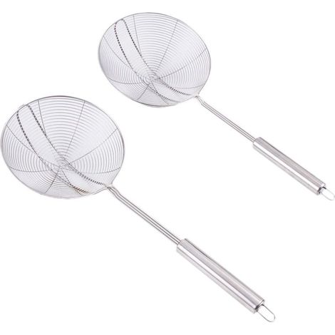 Set mit 2 Edelstahl-Schaumabschäumern mit Griff und Schlaufe (1/5)