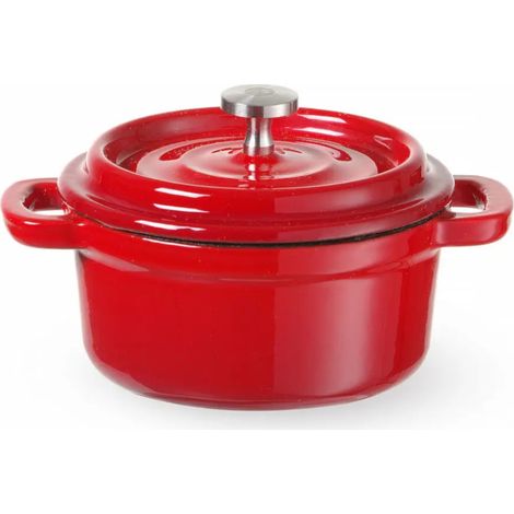 Olla de hierro fundido esmaltado de 0,27 l, color rojo - Hendi 626856 (1/2)