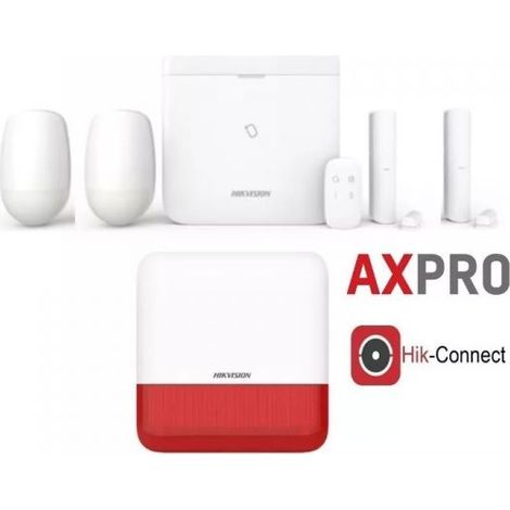 KIT ALLARME 96 HIKVISION AXPRO GSM ANTIFURTO CASA SENZA FILI SIRENA WIRELESS APP