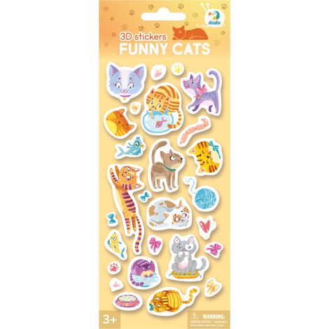 Pegatinas 3D "Gatos Divertidos" Set para los más pequeños Pegatinas coloridas (1/2)