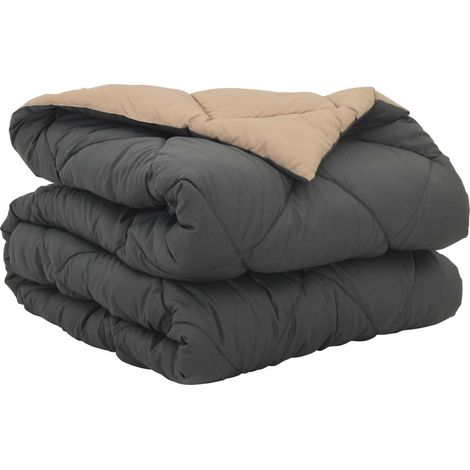 Duvet complet toute l'année Anthracite et Taupe 135 x 200 cm