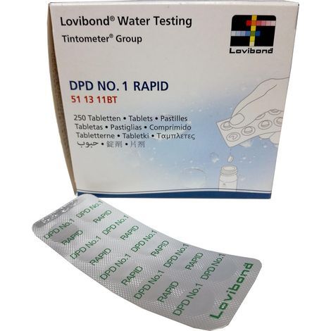 Certikin - Lot de 250 pastilles réactives DPD N° 1 Rapid pour analyse du chlore libre