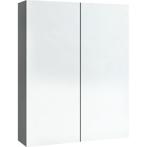 Armoire à miroir de salle de bain 60x15x75 cm MDF Anthracite (1/5)