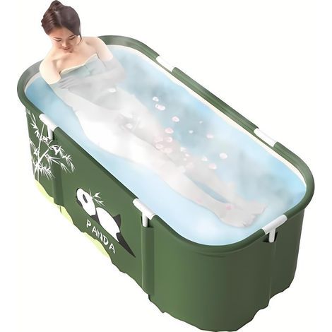 Faltbare Badewanne, 115 cm, freistehend, aus Kunststoff, Warm-/Kaltwasserfunktion für Erwachsene und Kinder, für Zuhause und unterwegs (1/5)