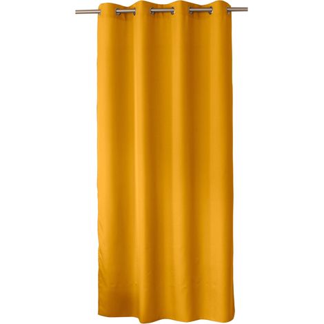 Rideau oeillets CHABY 140x240 polyester bachette coloris MOUTARDE (1/4)