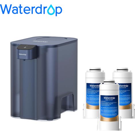 Waterdrop Mega Instant Electric Water Filter Jug with 3 Month Filter, 6L Water Filter Jugs, Reduces Chlorine, Lead, Mercury, PFAS, PFOA/PFOS, 757 Litres, Blue (With 3 Litre Filters) (1/5)