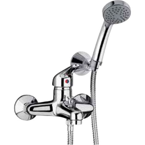 Kit Doccino e Miscelatore Monocomando per Vasca da Parete in Ottone Paini Cromato (1/3)
