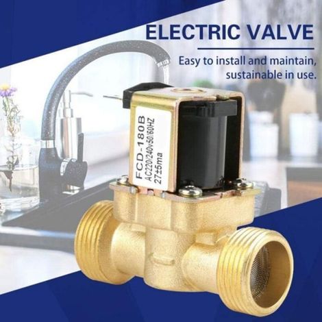 Electrovanne Gaz - 2 Voies Normalement Fermée - Laiton - 220 240 V AC - Pression 0.02 À 0.8 MPa - Eau 0 À 55 °C - 1 Pièce (1/5)
