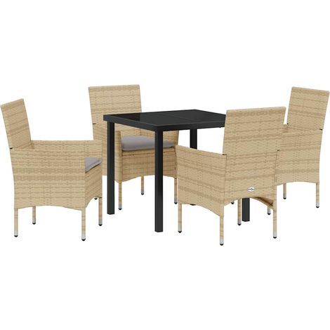 Maison Exclusive - Conjunto de Comedor de Jardín 5 uds. Beige rat (1/5)