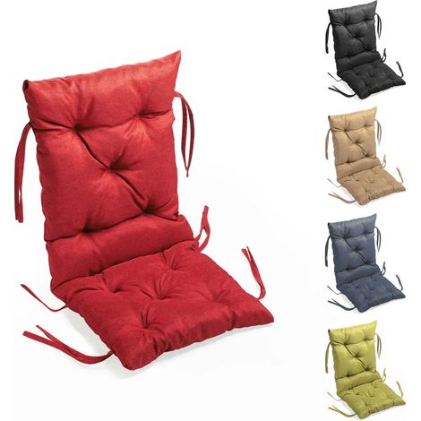 Coussin de banc, coussin de chaise, coussin de banc 50 x 50 x 50 cm, coussin d'assise et de dossier pour balancelle Hollywood, coussin rembourré - Rouge (1/5)