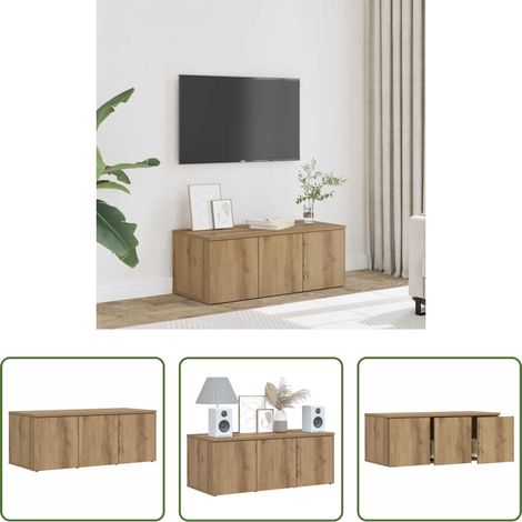 Holzwerkstoff - TV-Schrank Artisan-Eiche 80x34x30 cm Holzwerkstoff (1/5)