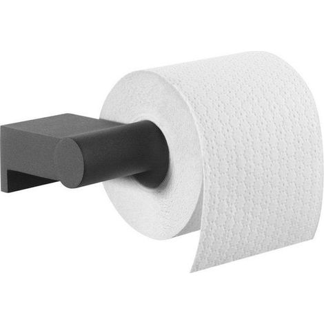 Porte-rouleau papier toilette noir Tiger Bold sans couvercle, support mural WC design moderne (1/5)