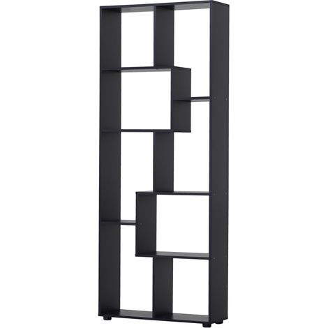Estantería Moderna Biblioteca Estrecha con 8 Estantes Librería para Salón Dormitorio Estudio 70x24x178 cm Negro (1/5)