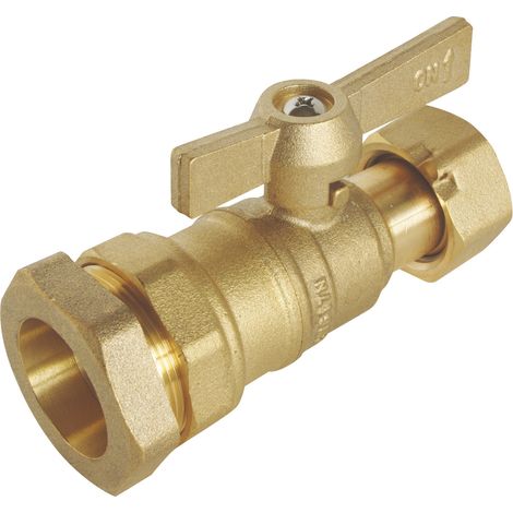 Robinet d'arrêt pour compteur PE Ø25 mm Ecrou tournant 3/4" Manette papillon