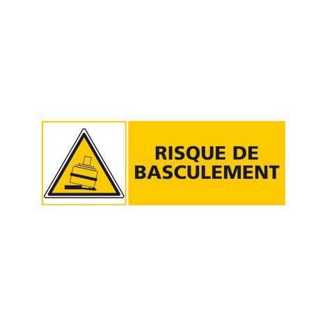 Panneau RISQUE DE BASCULEMENT (C0456) - Adhésif - 210 x 75 mm