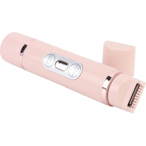 Tondeuse pubienne 2 en 1 pour femmes, double tête, rechargeable par USB-C, électrique, pour jambes, aisselles, lèvre supérieure et maillot (rose). (1/5)
