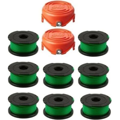 Packung mit 8 grünen Trimmerfadenspulen, für Black & Decker GL7033 GL8033 GL9035 A6482