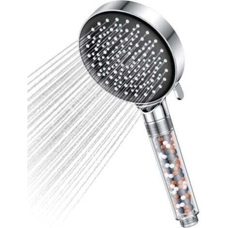 Soffione doccia con filtro, soffione doccia ad alta pressione a risparmio idrico - Doccia a pioggia con 6 tipi di getto (soffione doccia a risparmio idrico senza tubo flessibile)