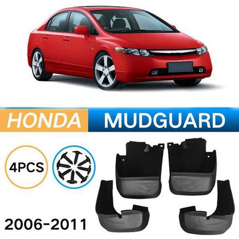 Matériau noir : Garde-boue et bavettes en caoutchouc pour voiture, garde-boue avant et arrière adaptés à la Honda Civic. (1/5)