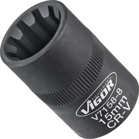 VIGOR Douille à cliquet V7158-8 Carré creux 10 mm (3/8 pouce) Profil hexagonal intérieur 8 (1/2)