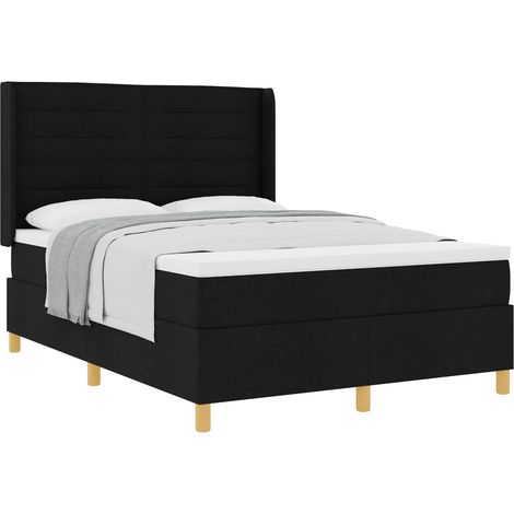 Maison Exclusive - Letto a molle con materasso Nero 140 x 190 cm Tessuto