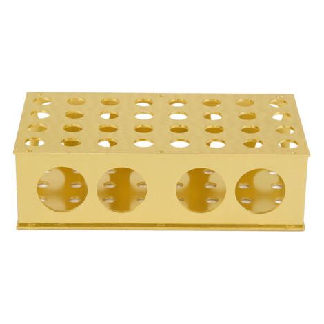 Support de tubes à essai en aluminium doré, diamètre des trous : 8 × 12,3 × 18 × 30 mm, pour laboratoire