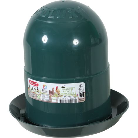 Mangeoire silo en plastique recyclé 2 kg vert pour basse cour - zolux (1/2)