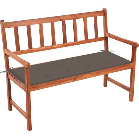 Banc de jardin avec coussin 120 cm Bois d'acacia massif