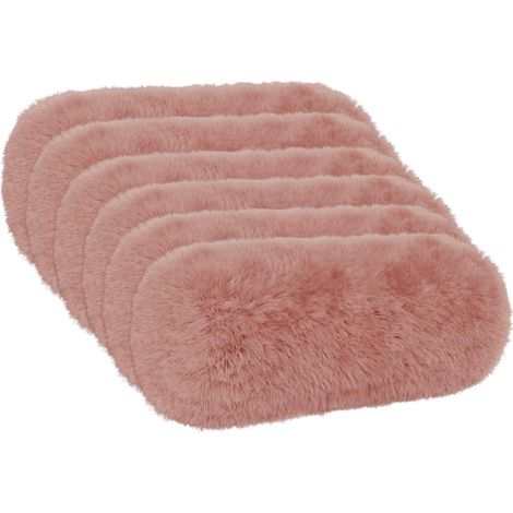 Housse de coussin 6 pcs HEERLEN Rose Ø 15 x 40 cm Fleece PV