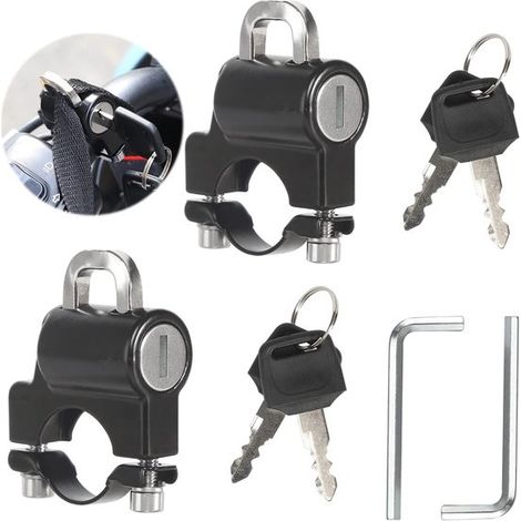 Antivol de casque - 2 pièces - Antivol pour casque - Antivol de casque de moto - Accessoires inclus - Antivol universel inviolable - Sécurité pour casques de moto - Convient aux motos, scooters et vél (1/5)