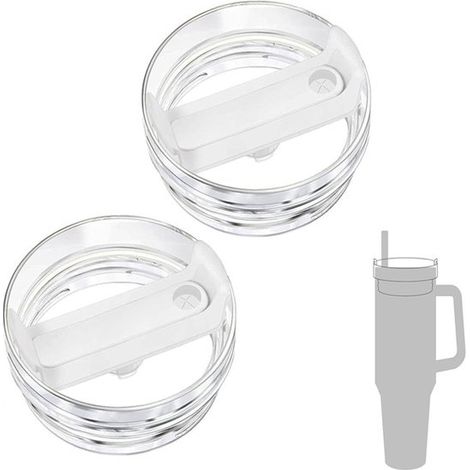 Coperchi in silicone in 2 pezzi per tazze da 40 oz - Sigillanti e a prova di perdite, confezione di ricambio per coperchi di tazze di grande capacità - Bianco (1/4)